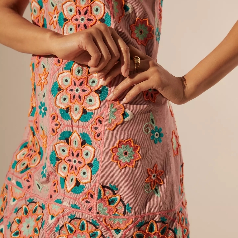 Anthropologie Embroidered & Appliqued Shift Dress - Picture 5 of 15